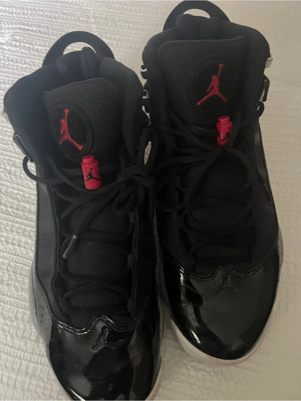 Nike Air Jordan 6 Rings Men's Basketball Shoes - Black/Red size 12